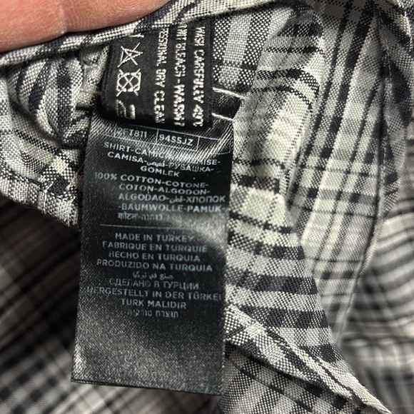 Tom Ford Men’s Grey Grand Check Western Shirt Size 15.5 Neck /US Large - Picture 5 of 11